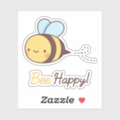 Sticker Abeille positive mignonne heureux (Feuille)