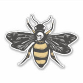 Sticker Abeille tueuse vintage (Devant)