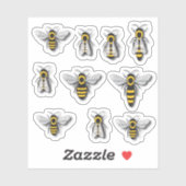 Sticker Abeilles de miel (Feuille)
