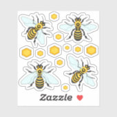 Sticker Abeilles de miel Beehive Apiary Bumblebee Set (Feuille)