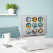Sticker Abeilles de miel en verre (Ordinateur portable sur le bureau)