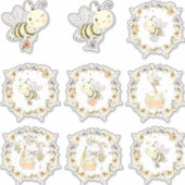 Sticker Abeilles De Miel, Fée & Bébé En Motif Sans Faille (Devant)