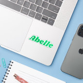 Sticker Abelle (Ordinateur portable avec iPhone)