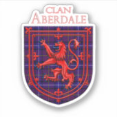 Sticker Aberdale Tartan Scottish Plaid Lion Rampant (Devant)