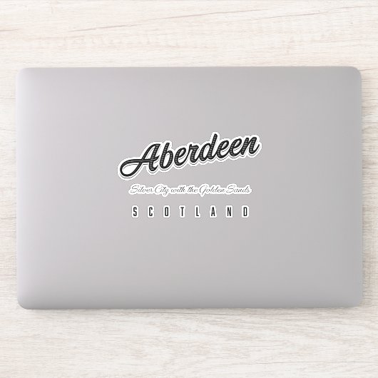 Sticker Aberdeen "Ville d'argent avec les sables d'or" (Ordinateur)