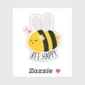Sticker Abey Happy, Bee Inspirational Happy Motivational (Feuille)