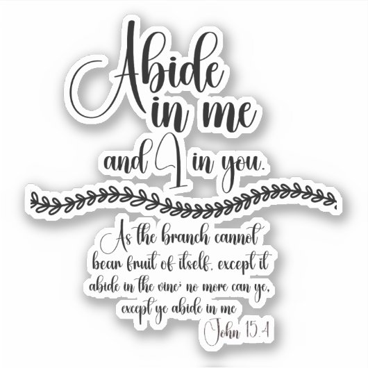 Sticker Abide in Me Bible Verse (Devant)