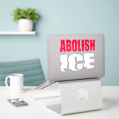 Sticker Abolir l'ICE (Ordinateur portable sur le bureau)