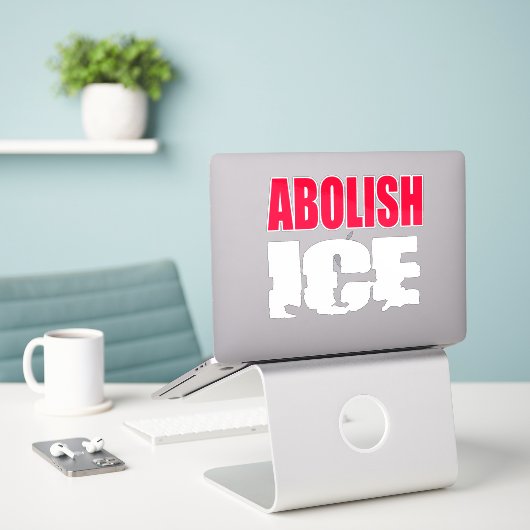 Sticker Abolir l'ICE (Ordinateur portable sur le bureau)