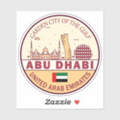 Sticker Abou Dhabi Émirats arabes unis Emblem Skyline (Feuille)