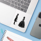 Sticker abraham lincoln mary todd lincoln silhouette (Ordinateur portable avec iPhone)