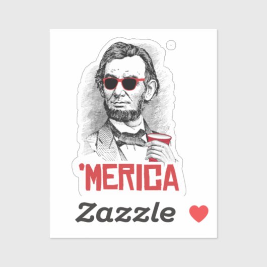 Sticker Abraham Lincoln'Parti Américain (Feuille)