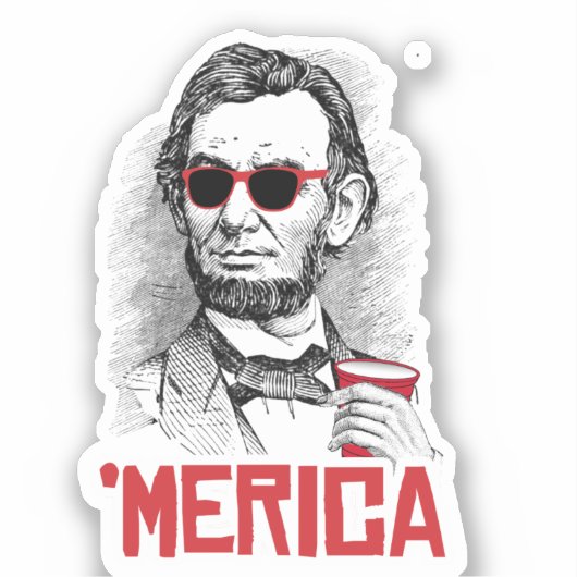 Sticker Abraham Lincoln'Parti Américain (Recto)