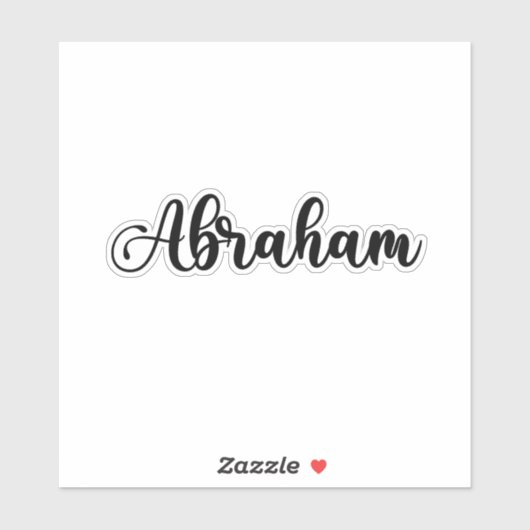 Sticker Abraham Nom - Calligraphie manuscrite (Feuille)