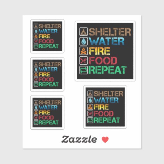 Sticker Abri d'eau Aliments - Survie Restez en vie (Feuille)