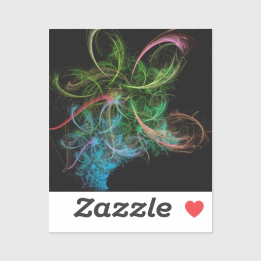 Sticker Abstract Art Space Flowers (Feuille)