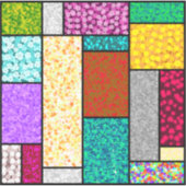 Sticker Abstraction de design graphique floral Mondrian (Devant)