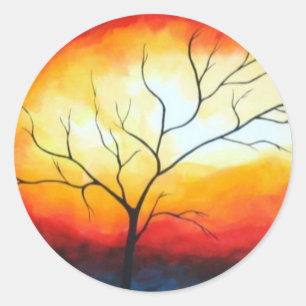 Sticker Abstrait Arbre Rond