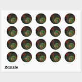 Sticker Abstrait Art Rond vert de renaissance (Feuille)