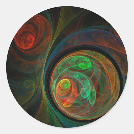 Sticker Abstrait Art Rond vert de renaissance (Devant)