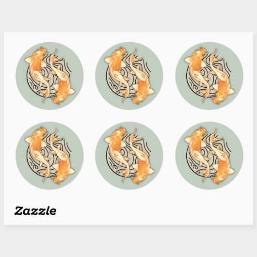 Sticker Abstrait Koi Classic Round (Feuille)