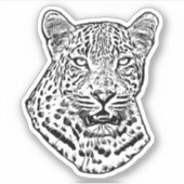 Sticker Abstrait léopard des neiges Art animal original de (Devant)