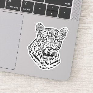 Sticker Abstrait léopard des neiges Art animal original de