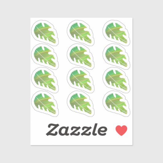 Sticker Abstrait Monstera Leaf Liquid Green Sticke (Feuille)