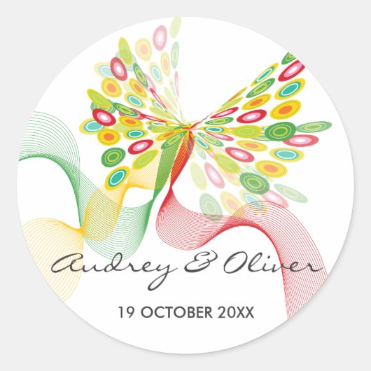 Sticker Abstrait pour Mariage moderne papillon (Devant)