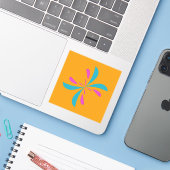 Sticker Abstrait simple Motif de vol papillon (Ordinateur portable avec iPhone)