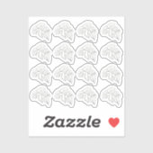 Sticker Abstraite feuille Monstera noir blanc (Feuille)