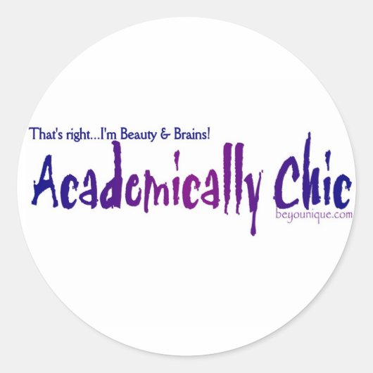 Sticker ACADEMICALEMENT CHIC par beYOUnique (Devant)