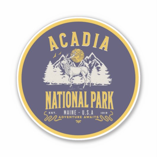 Sticker Acadia National Park Historic Terrain (Devant)