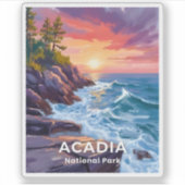 Sticker Acadia National Park | Otter Cliffs Maine Travel (Devant)