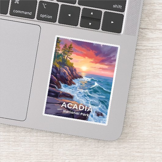 Sticker Acadia National Park | Otter Cliffs Maine Travel (Détail)