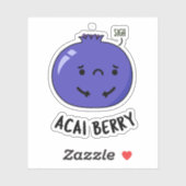 Sticker Acai Berry Funny Fruit Pun (Feuille)