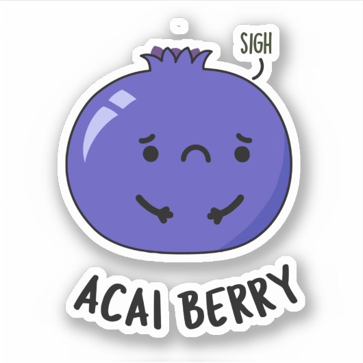 Sticker Acai Berry Funny Fruit Pun (Devant)
