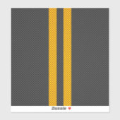 Sticker Accent Yellow Racing Stripes Carbon Fiber Style (Feuille)