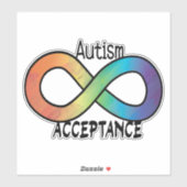 Sticker Acceptation de la Sensibilisation sur l'autisme de (Feuille)