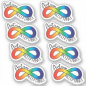 Sticker Acceptation de l'autisme Rainbow Infinity 6 Pack (Devant)
