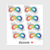 Sticker Acceptation de l'autisme Rainbow Infinity 6 Pack (Feuille)