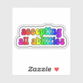 Sticker accepter toutes les capacités Rainbow Neurodiversi (Feuille)
