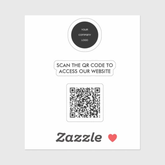 Sticker Accès au site Web du logo du code QR (Feuille)