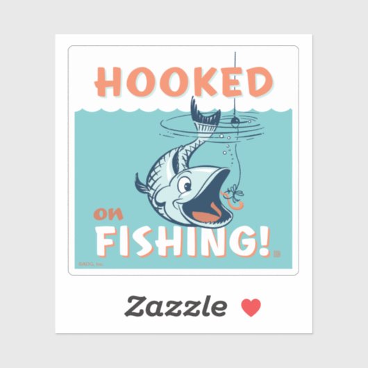 Sticker Accompagné sur la pêche (Feuille)