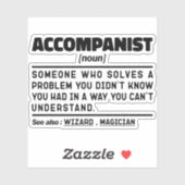 Sticker Accompanist Noun Définition Conception Drôle Drôle (Feuille)