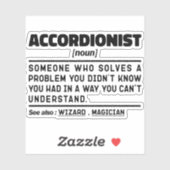 Sticker Accordéoniste Noun Définition Drôle Sarcastique (Feuille)