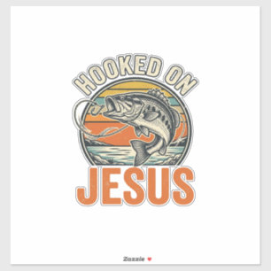 Sticker Accro à Jésus Bass Fishing Vintage Foi