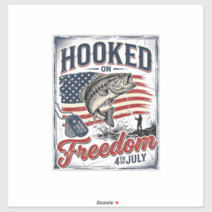 Sticker Accro à la liberté pêche du 4 juillet
