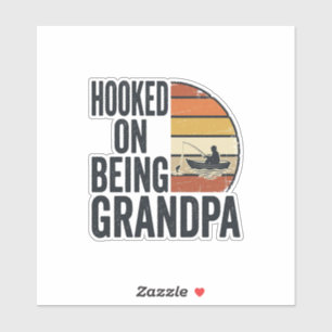 Sticker Accro au fait d'être grand-père pêche rétro vector