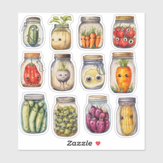 Sticker Accueil Fabriqué de Légumes Préservés Scrapbooking (Feuille)